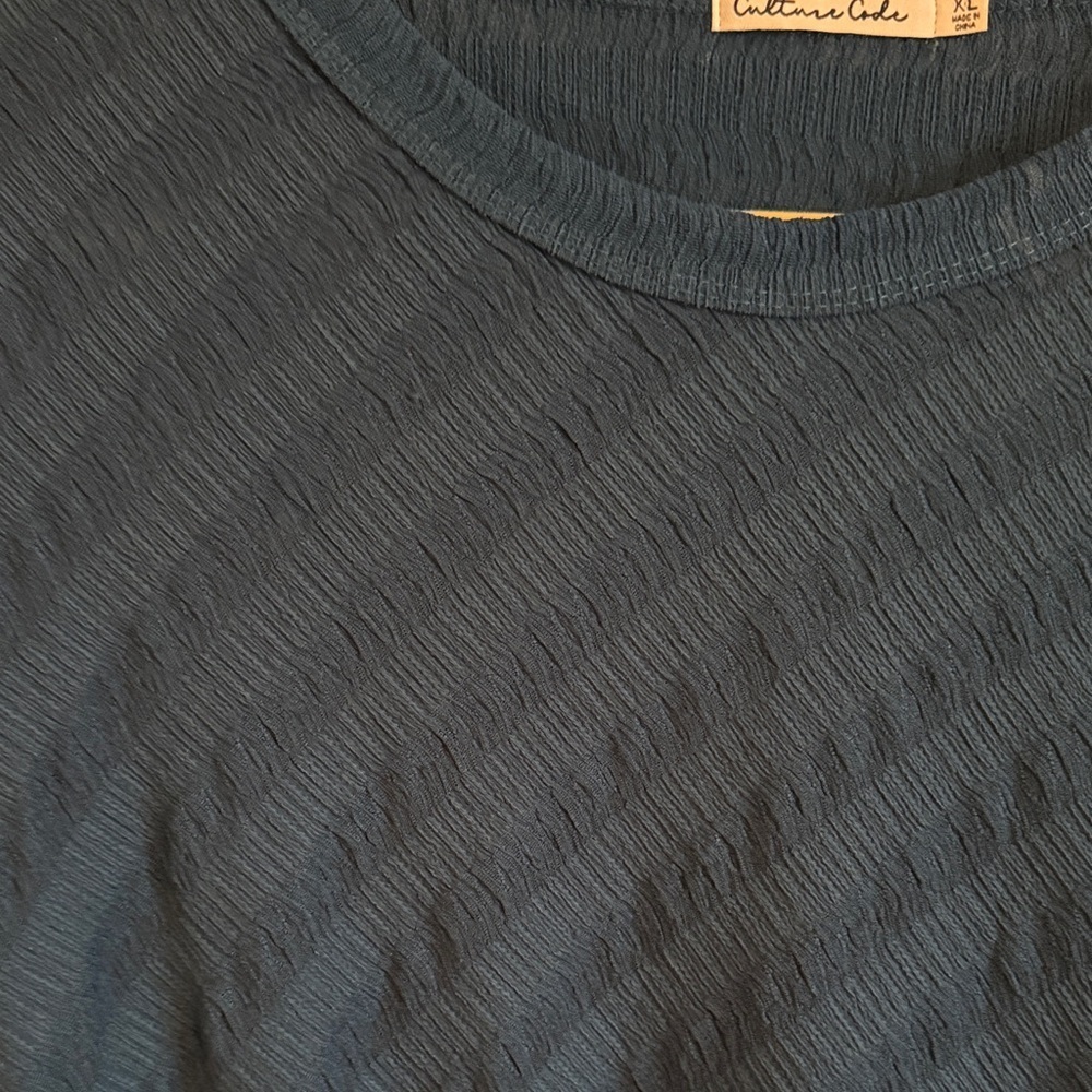 Culture Code Amina Crew Neck Textured Dark Teal Long Sleeve Bodysuit Size XL - Picture 3 of 10